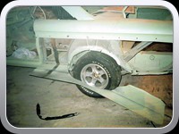 The rear guards had been chopped out to put flares on, so we tubbed it mad new rear ones.